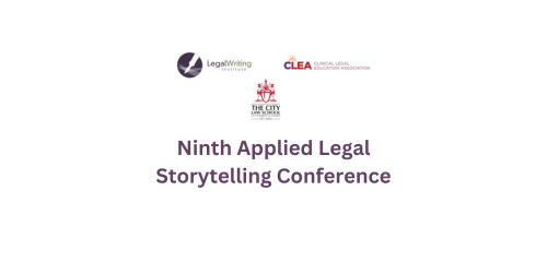 City University logo and text stating Ninth Biennial Applied Legal Storytelling Conference